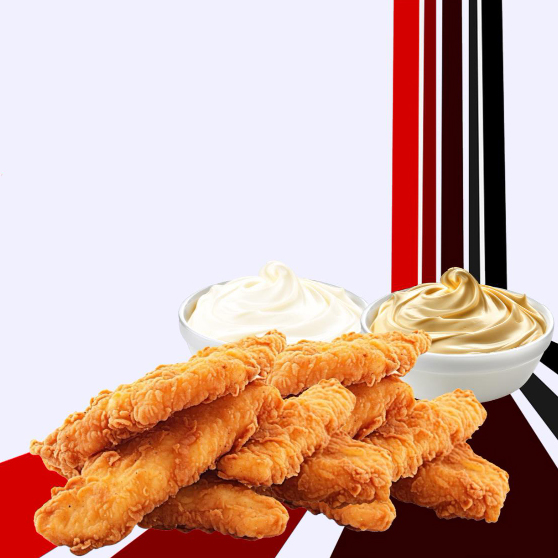 Peri Peri Chicken Strips (With 2 Dips Sauce + 8Pcs Chicken Strips)