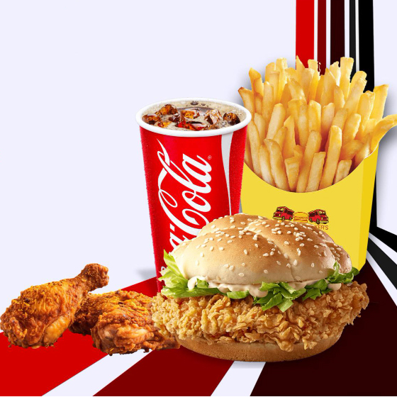 Burger Box (Crispy Chicken 2pcs + Chicken Burgers 1pcs + Fries & Cold Drinks 350 ML)